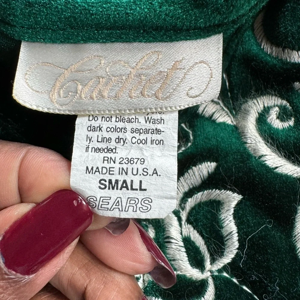 Vintage Cachet Green Housecoat by‎ Sears - Picture 6 of 10